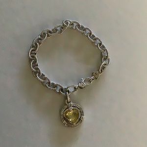 Judith Ripka Two-tone Diamond & Heart  Charm